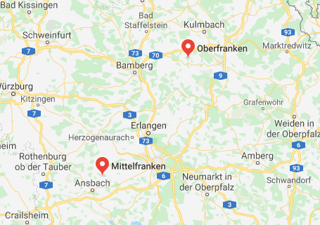 Einzugsgebiet Corazza-Mediation | Großraum Bamberg, Forchheim, Erlangen, Metropolregion Nürnberg, Oberfranken, Mittelfranken, Bayern