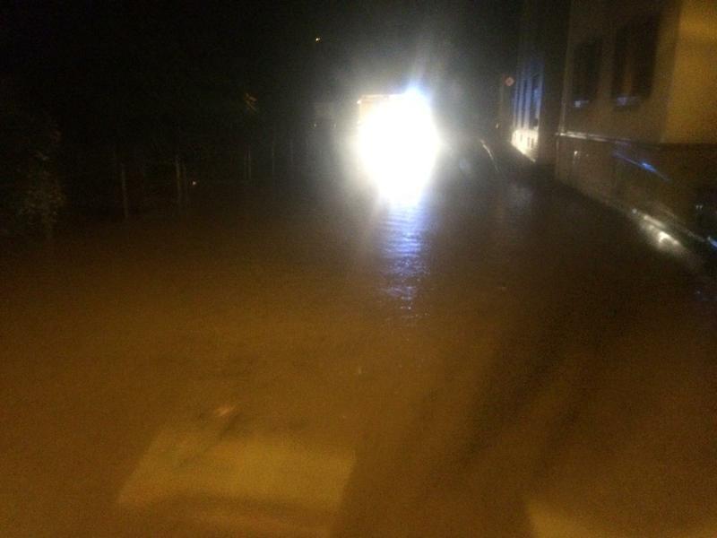 Anfahrt zur Einsatzstelle Hochwasser in Sailauf