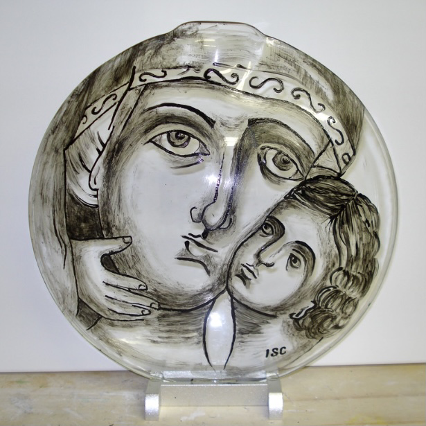 Virgen con Niño Jesús (34cm diámetro) 