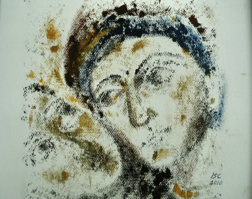 Virgin with Child (8"x11") Oil on canvas.