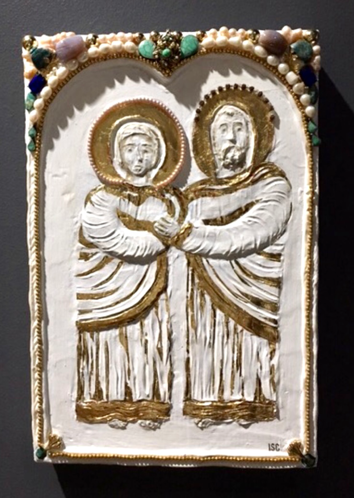 Juntos (42x28cm) Madera cubierta con yeso.