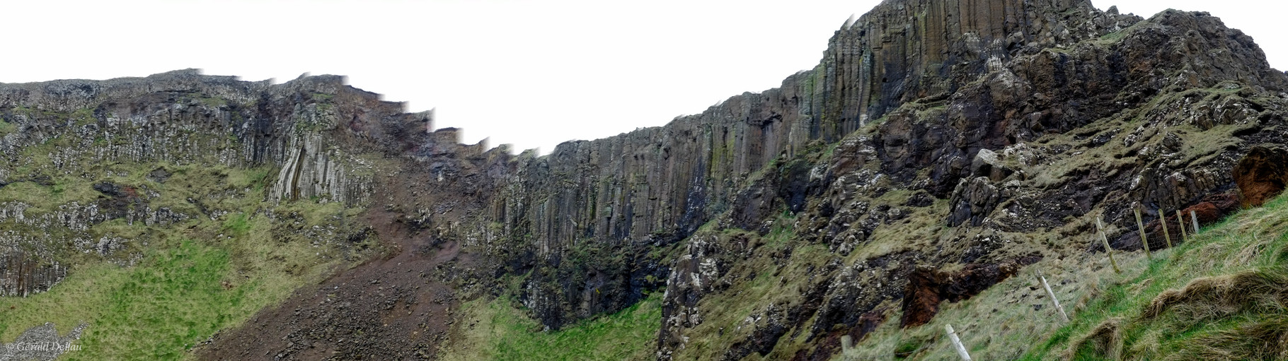 Irlande du Nord, Falaise d'orgue basaltique chaussée des Géants (Giant's Causeway)