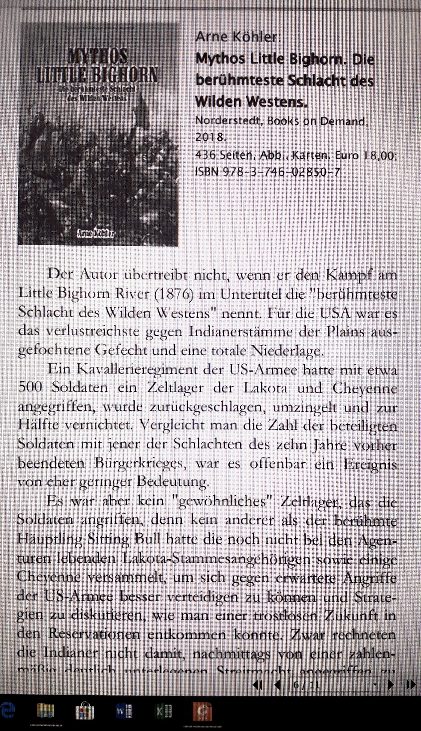 Rezension von "Mythos Littlebighorn" im AmerIndian Research 03-2018