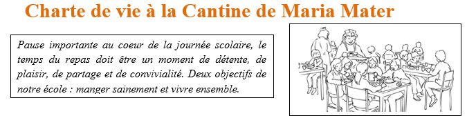Charte De Vie A La Cantine Ecole Maria Mater