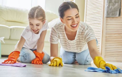 Cleaning together with Kids