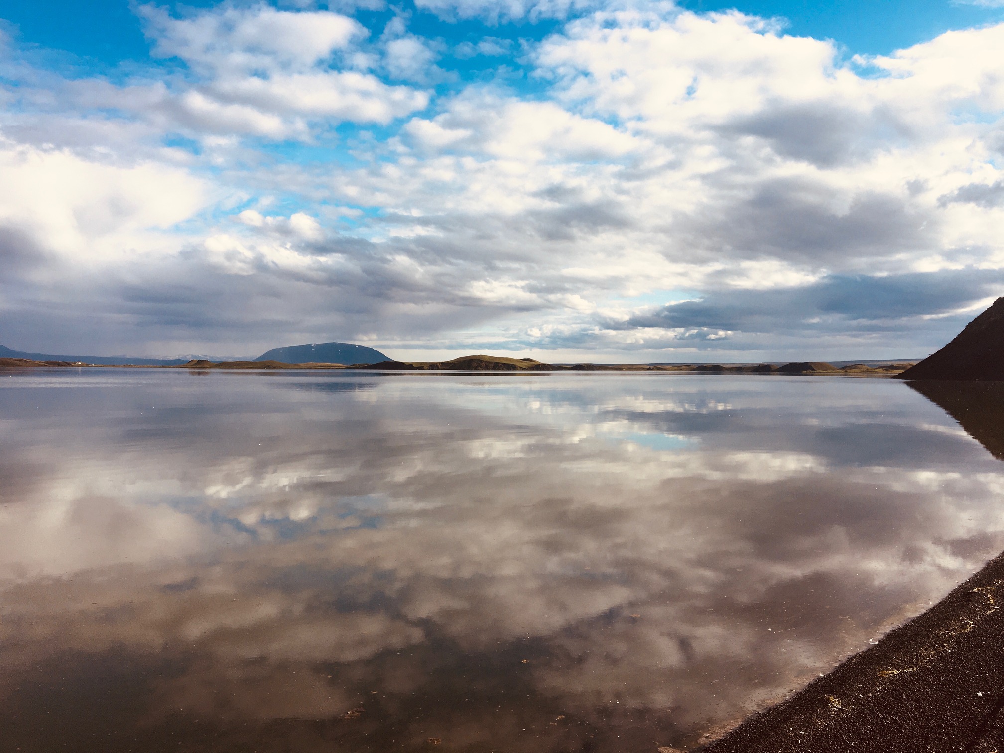 Am Myvatn kann man eindrückliche Wolkenspiegelungen erleben...