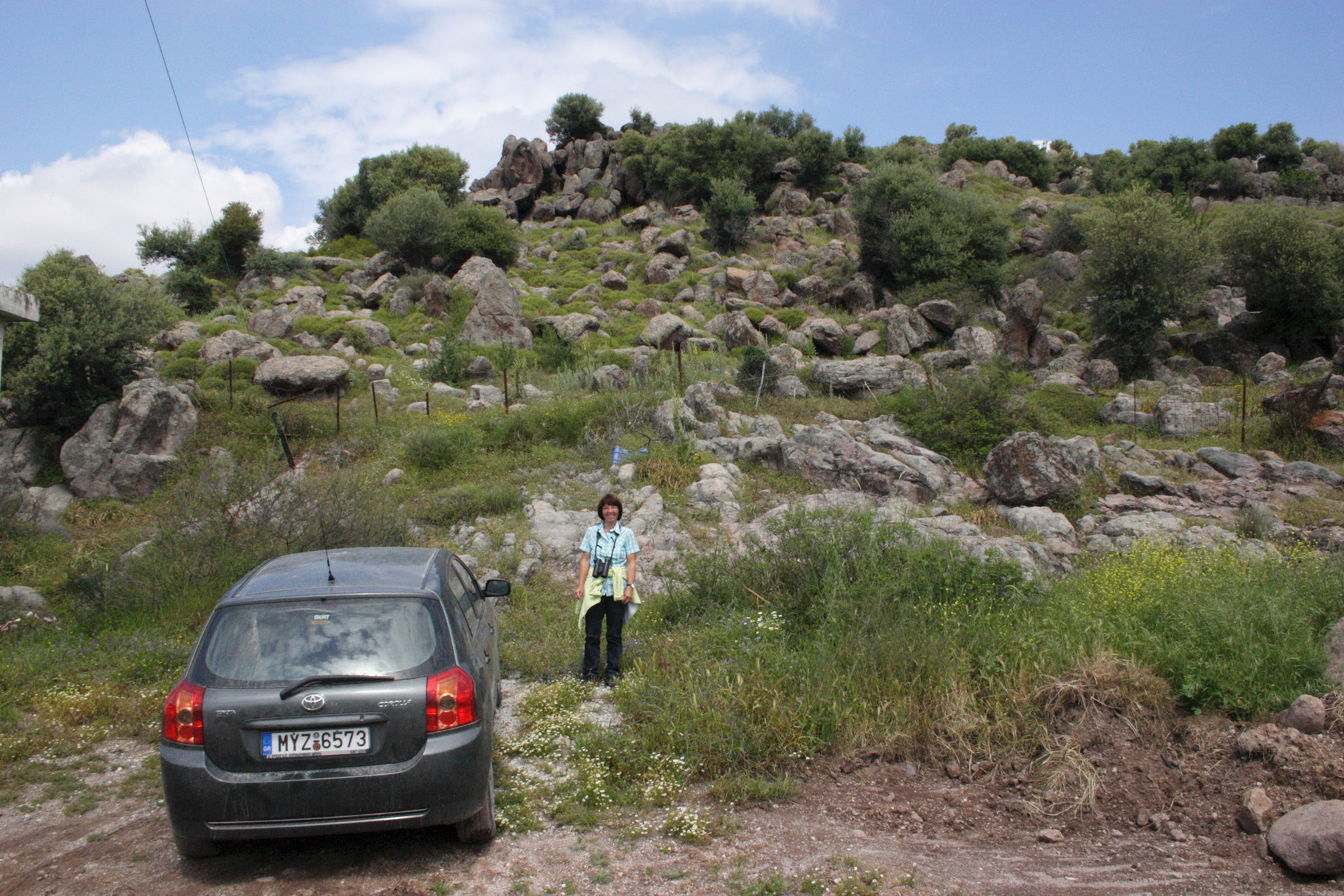 Felslandschaft in der Nähe des Metochi-Lakes (mit unserem Toyota Corolla)
