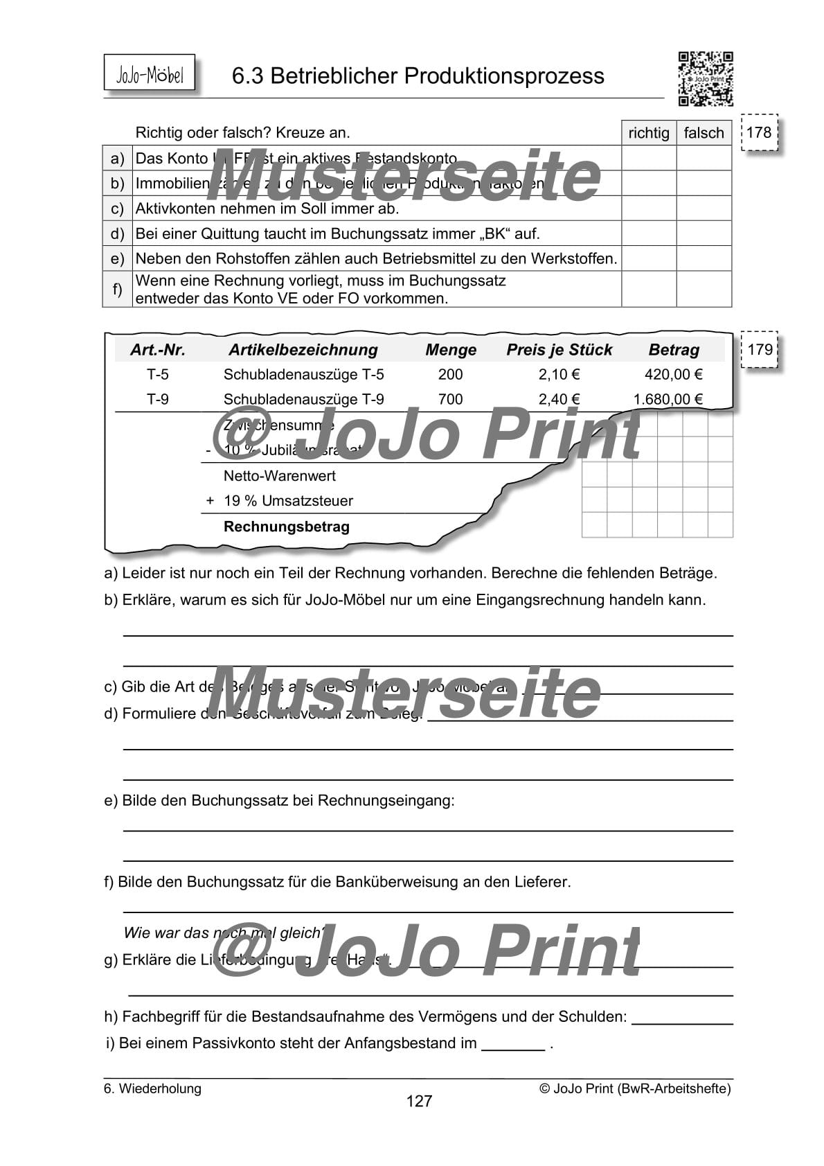 Bwr 7 Klasse Realschule Bayern übungen Kostenlos BwR 7 II - JoJo Print - BwR-Arbeitshefte für die Realschule