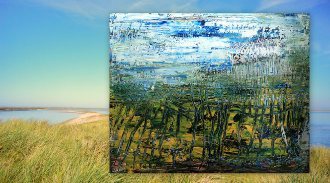 Abstrakte Malerei, Spachtelbilder, Moderne Acrylbilder, grün, bunt, Moderne Gemälde, Wohnzimmerbilder, Originale, handgemalte Originalbilder, zeitgenössische Malerei, Großformat, XXL, Kunst kaufen, Moderne Kunst, Moderne Bilder, handgemalt,