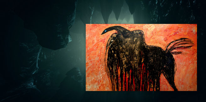 Abstrakte Malerei, Moderne Gemälde, Spachtelbild, Gold, Rot, Abstrakte Gemälde, Original Gemälde kaufen, Galerie, Kunstgalerie, hochwertig Malerei,  