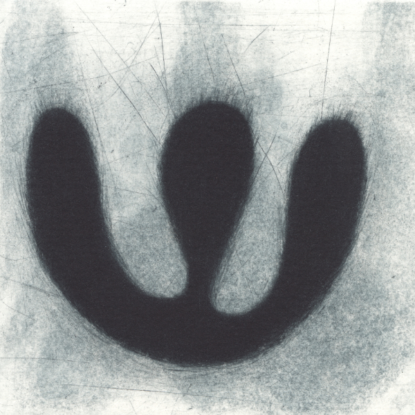 Abstahier Drei Zack Form in Schwarz