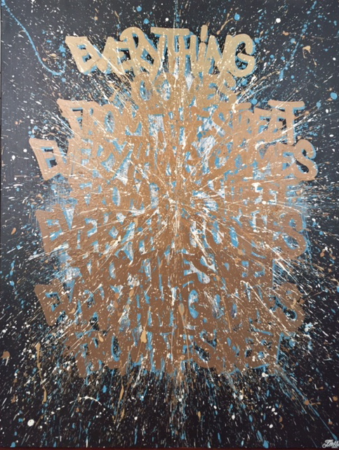 Jérémy BESSET acrylique sur toile 116X89cm "Everything comes from the street"-Galerie Gabel-Biot