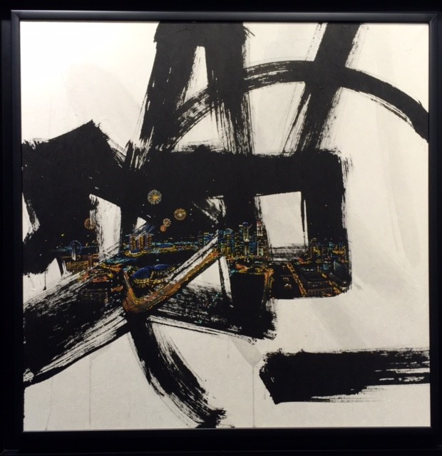 Jieun Park -90X90cm HK- encre de chine et acrylique sur papier coréen-galerie Gabel- ST'ART 2014