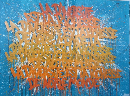 Jérémy BESSET acrylique sur toile 116X89cm "Diversity..."-Galerie Gabel-Biot
