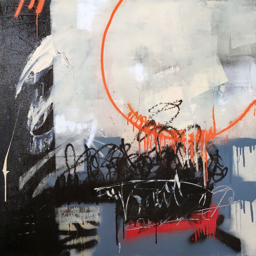 Sébastien Cheramy 100X100cm, technique mixte sur toile -2023