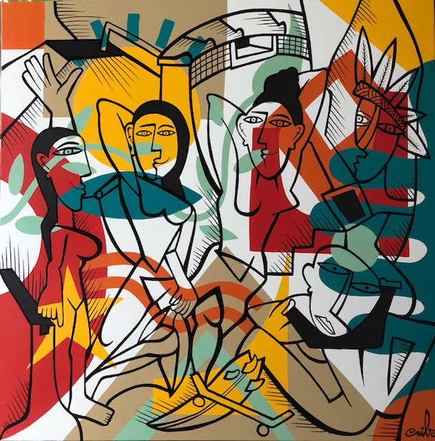 Nils Inne 90X90cm acrylique sur toile-Urban art-Galerie Gabel Biot