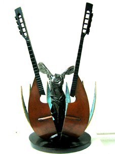 Mandoline d'Arman- très bon état-63X31X31cm-/100-galerie d'art Biot-Valbonne-Antibes
