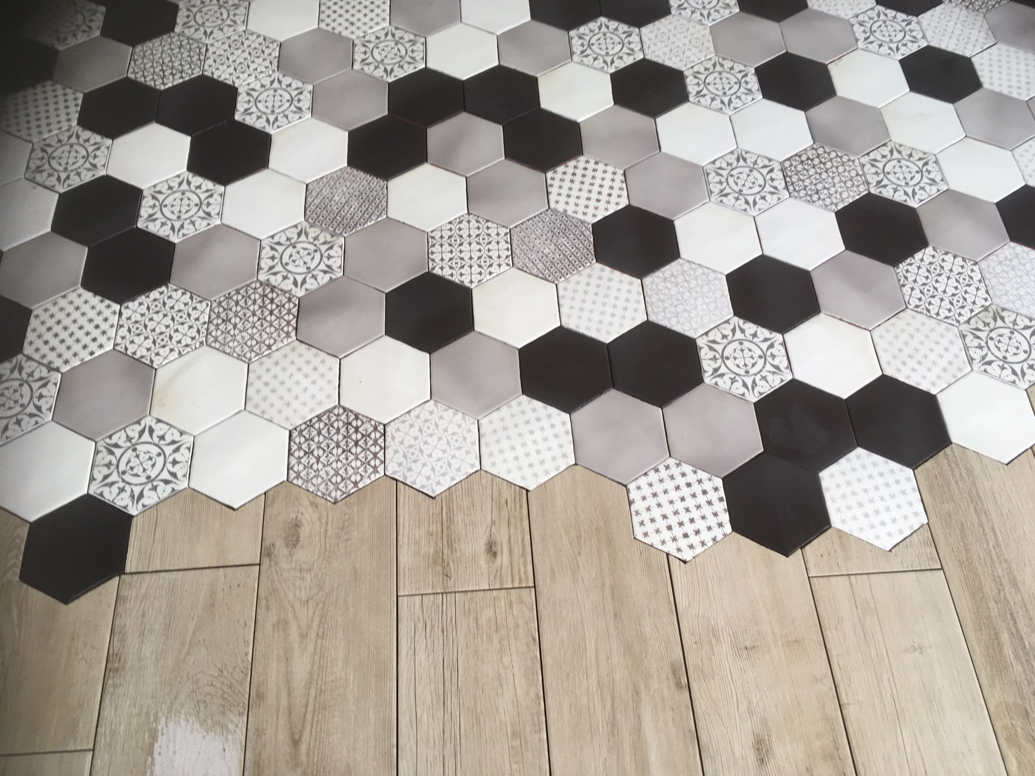 carreaux de ciment hexagonal