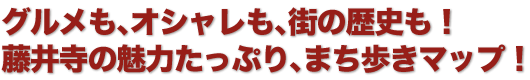 グルメも、オシャレも、街の歴史も！藤井寺の魅力たっぷり、まち歩きマップ！