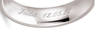 Gravur Innenseite der Ringe aus Silber und Holz #2