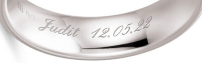 Gravur Innenseite der Ringe aus Silber und Holz #2