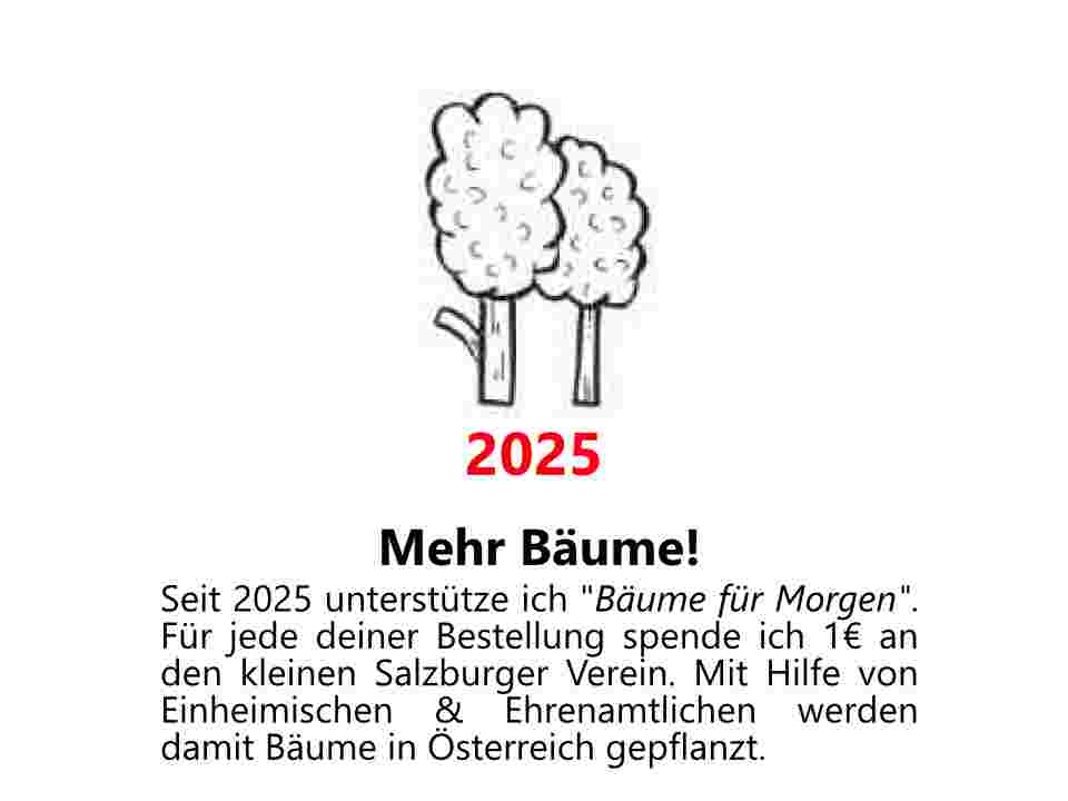 2025 - Bäume pflanzen - holzliebe spendet 1€ pro Bestellung.
