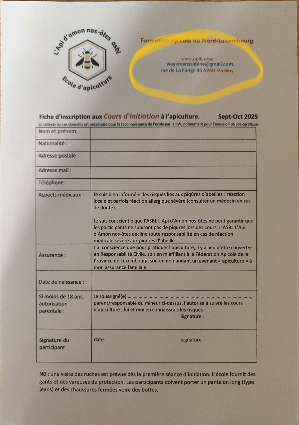 Adresse officielle 