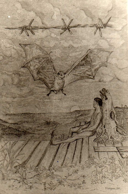 MELANCONIA, dal ciclo IL VIAGGIO, matita su carta gialla, cm. 35x50