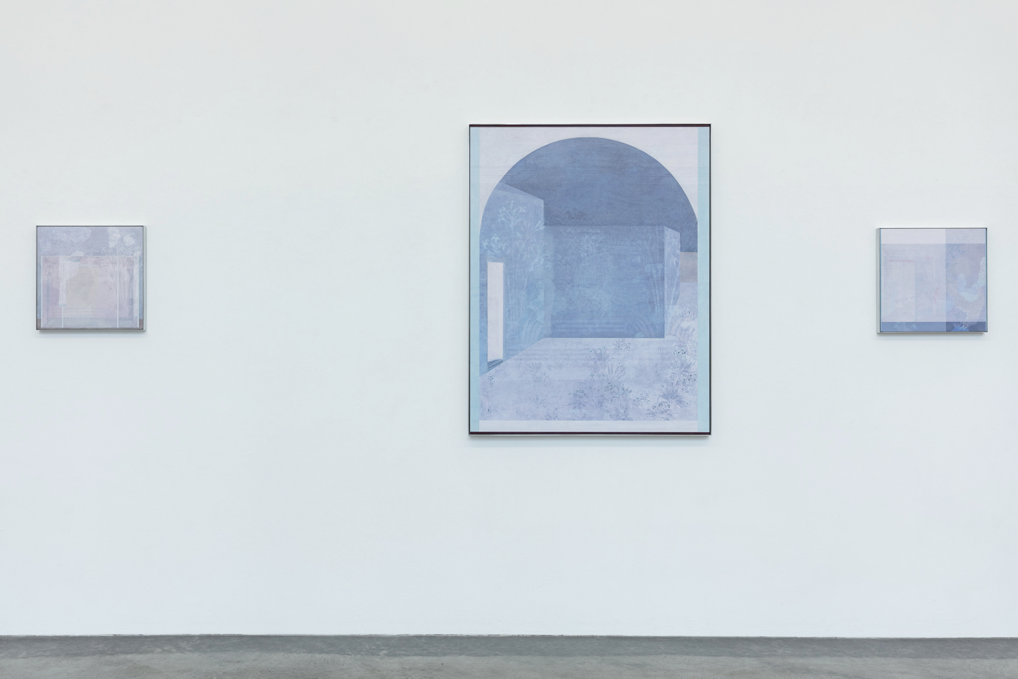 Ausstellungsansicht SVEA,  UV-Druck und Öl auf Holz, 2024   