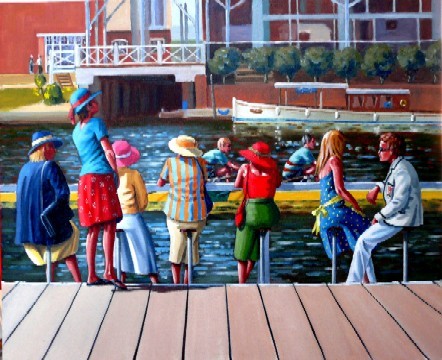 Bums on seats, Henley Royal Regatta - Sold at exhibition, Mall Galleries, London