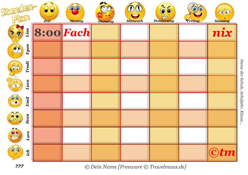 Pdf Freeware Stundenplane Am Pc Ausfullen Reisetagebuch Der Travelmause