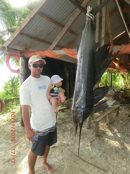 Seychelles fishing Sailfish at scales