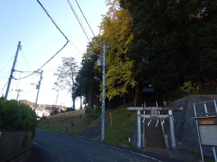 熊野神社右が兵衛熊野公園、左から神社裏手が兵衛和田内の尾根緑地です。