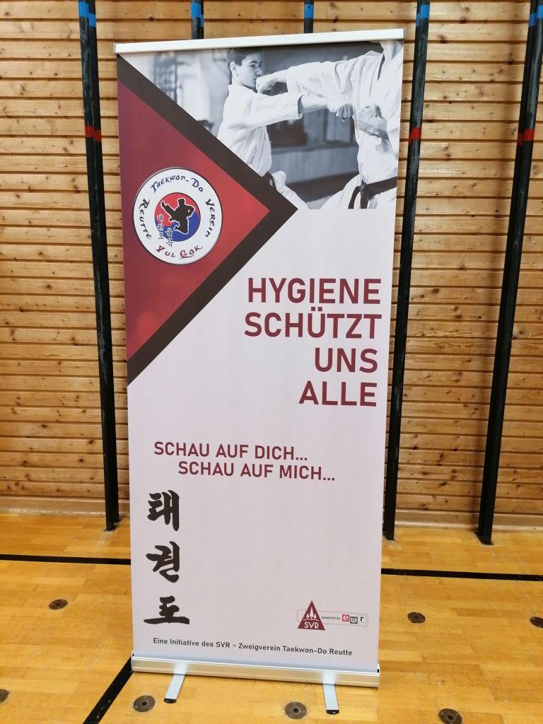 das "Hygienebanner" soll zur gegenseitigen Achtsamkeit erinnern