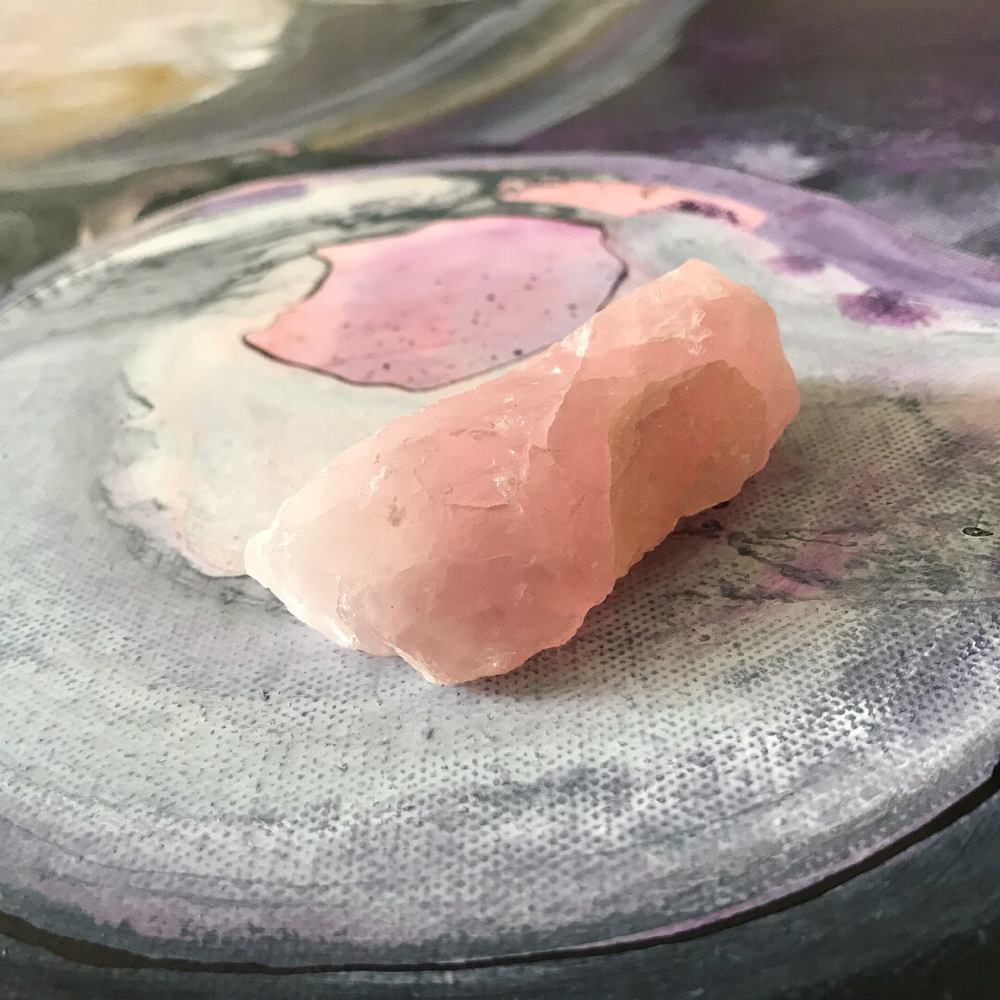 Rose quartz energy charging up my painting