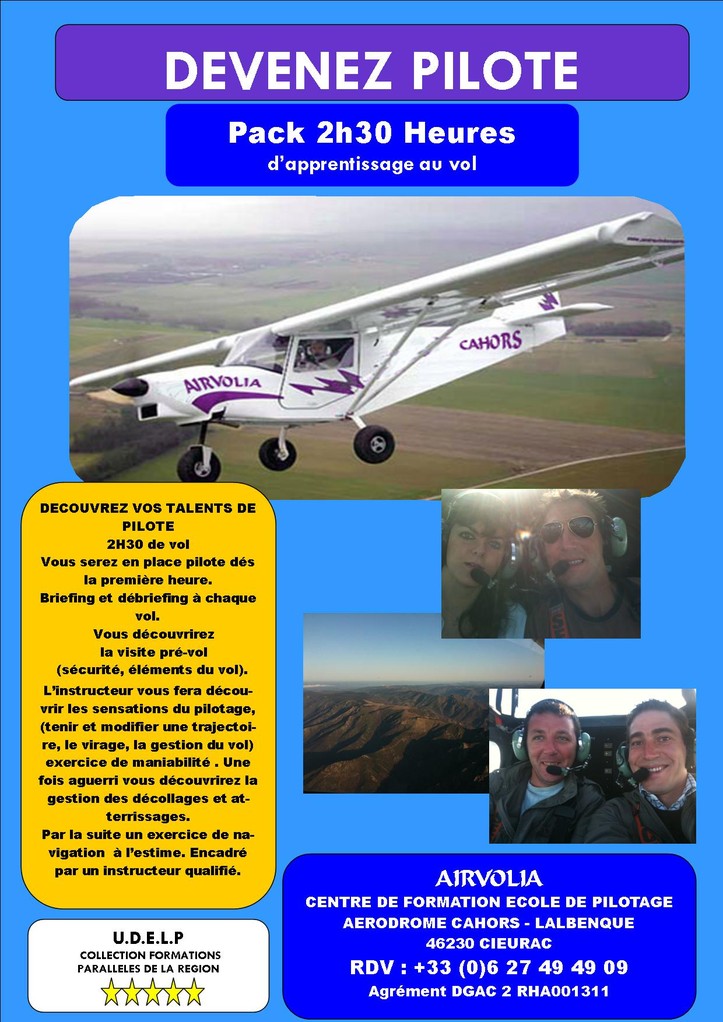 Pack 5 Heures Dapprentissage Au Vol -