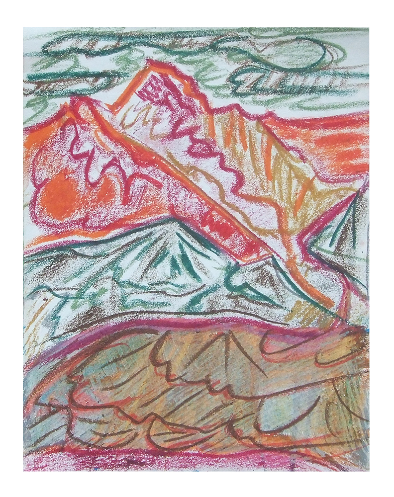 Öl auf Leinwand "Berge I", Werk-Nr. 093, Florence Solvay