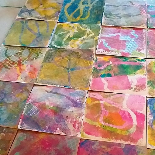 Monoprint 13x13 cm 2019 VERKOCHT