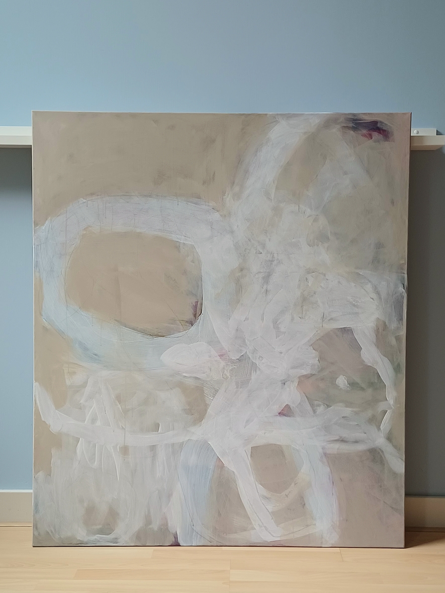 Acrylic on canvas 2020 120x140cm 'Lines of gradualism'.