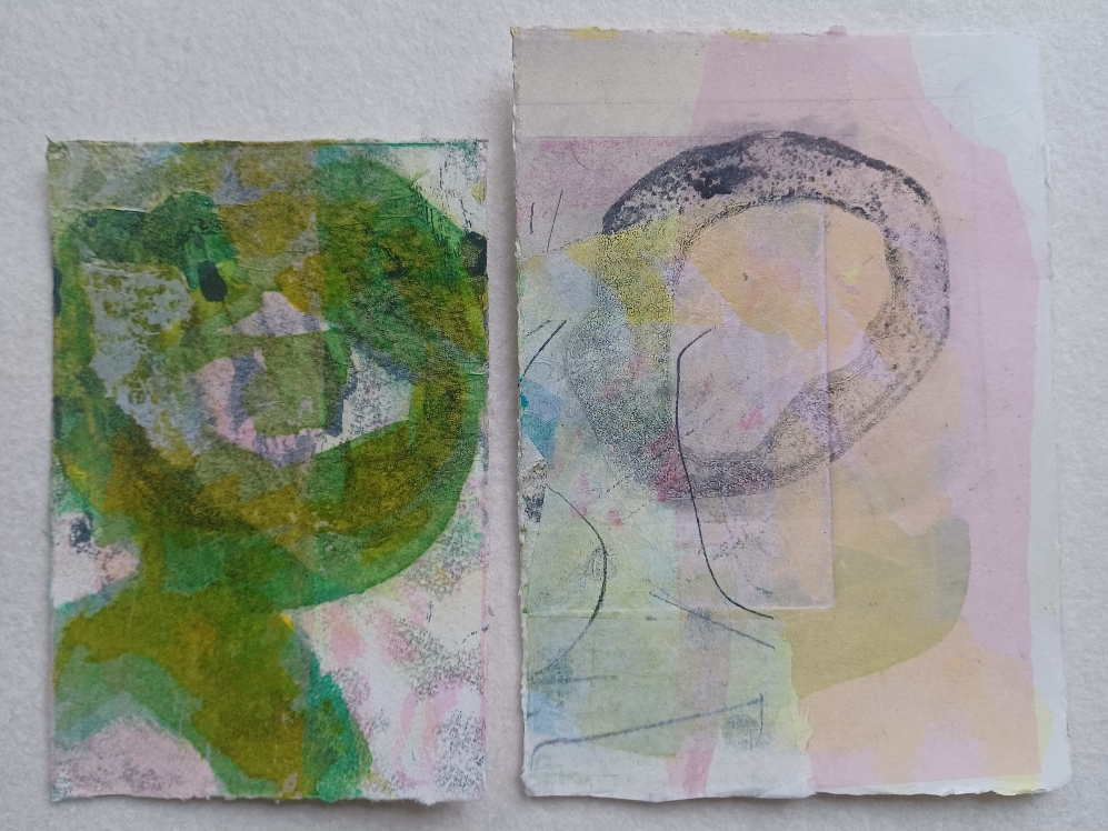 Mixed media 10x15 cm and 12,5x17,5cm