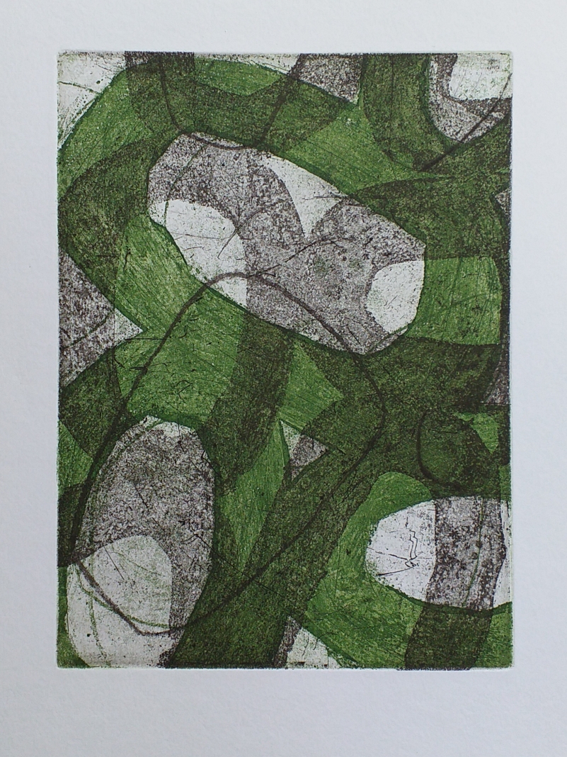 Aquatint, vernis mou, droge naald 20x15cm 2020, oplage van 10