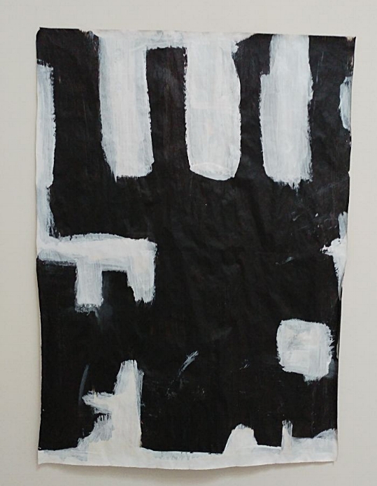  Acryl en Oostindische inkt op krantenpapier 56x 40,5cm 2017