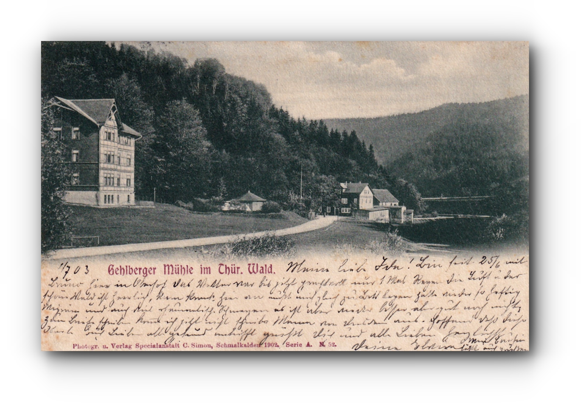 GEHLBERGER Mühle im Thüringer Wald - 01.07.1903