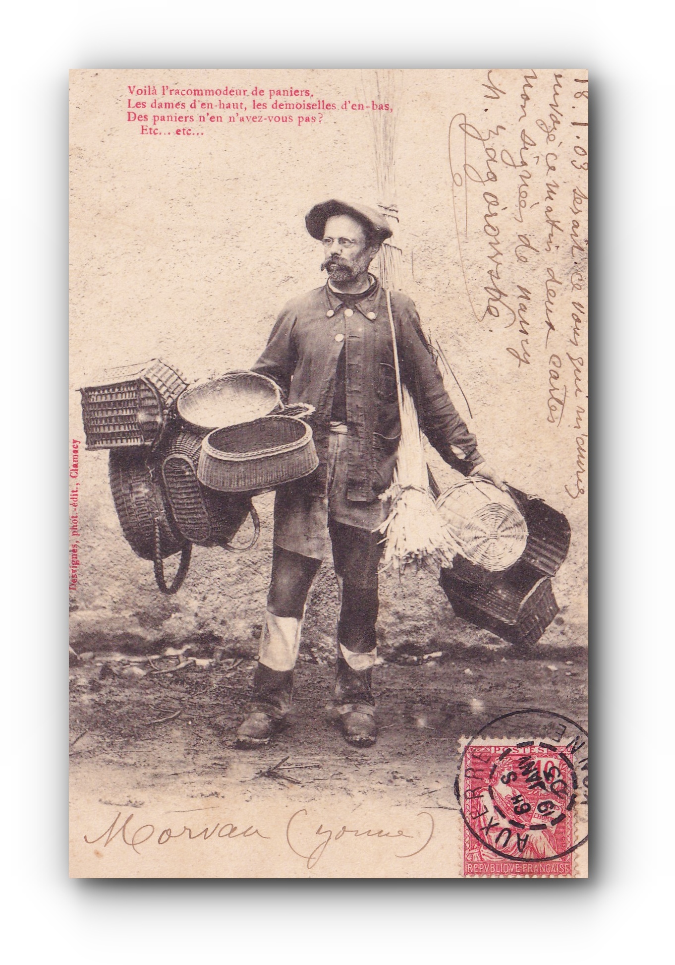 L'accommodeur de paniers - 19.01.1903 - Der Stuhlflechter -  The chair weaver