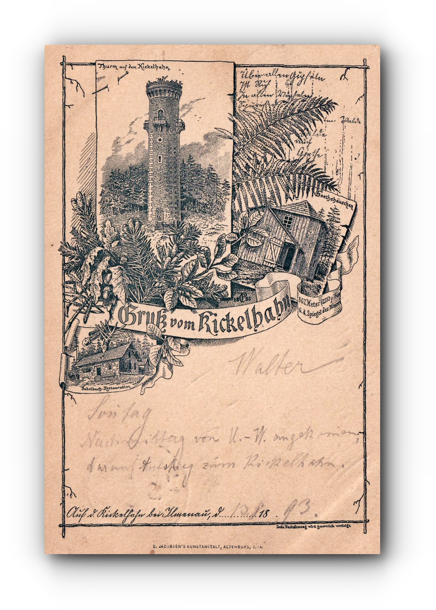Gruß vom Kickelhahn - 17.08.1893 
