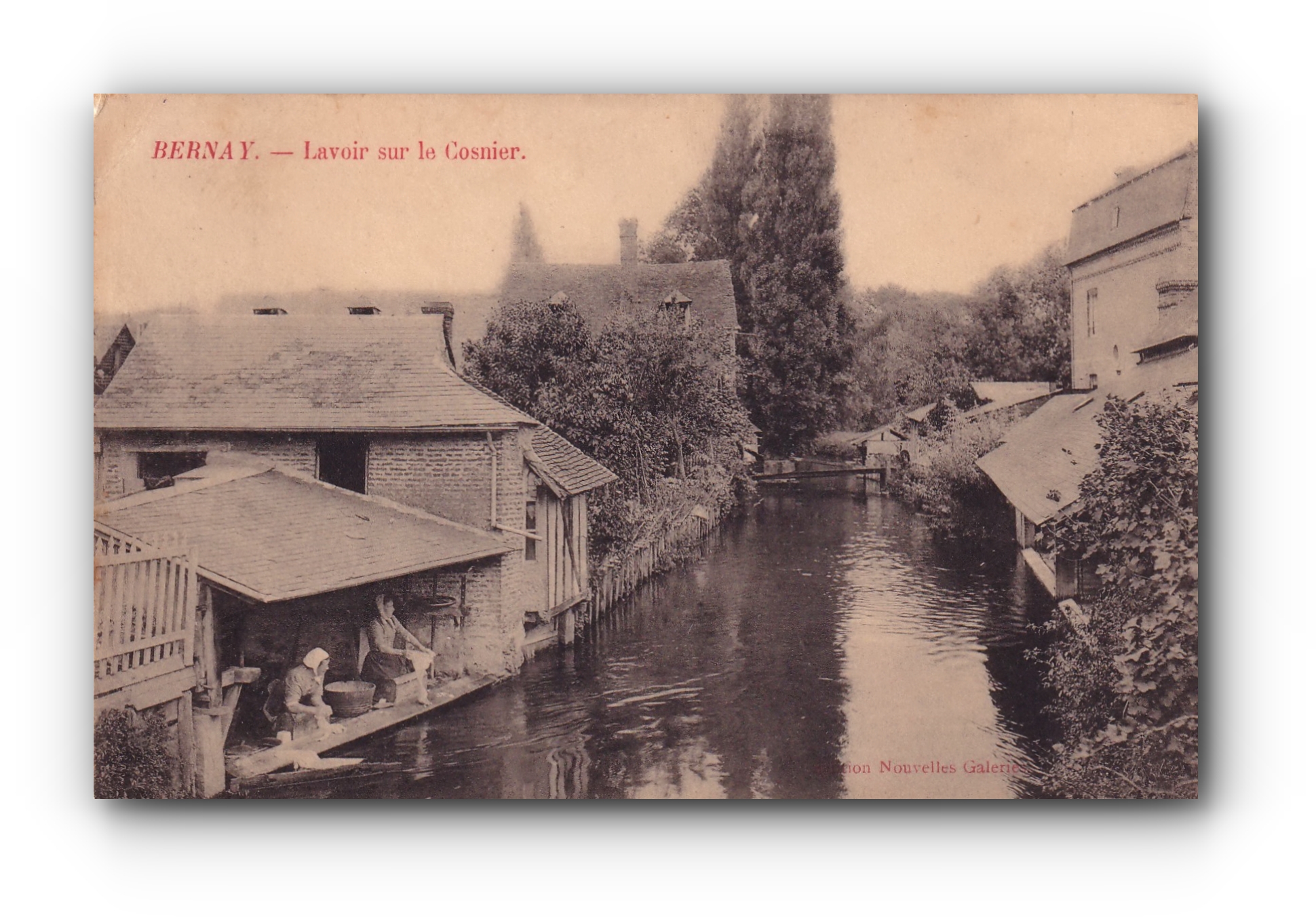 - Lavoir sur le Cosnier - BERNAY - 16.08.1907 - 