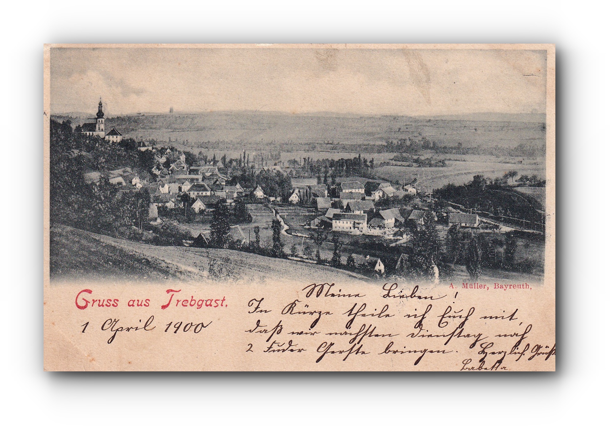 Gruss aus Trebgast - 01.04.1900 - Salutations de Trebgast - Greetings from Trebgast