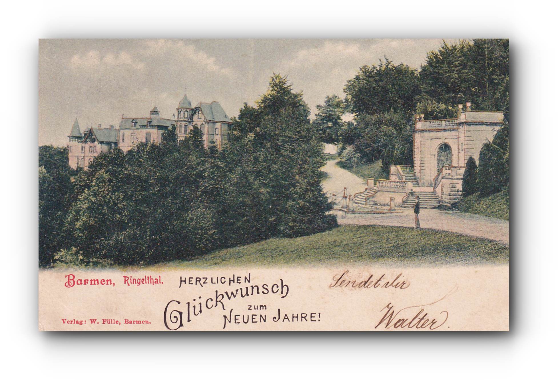 - Herzlichen Glückwunsch zum Neuen Jahre - BARMEN  Ringelthal - 31.12.1900 -