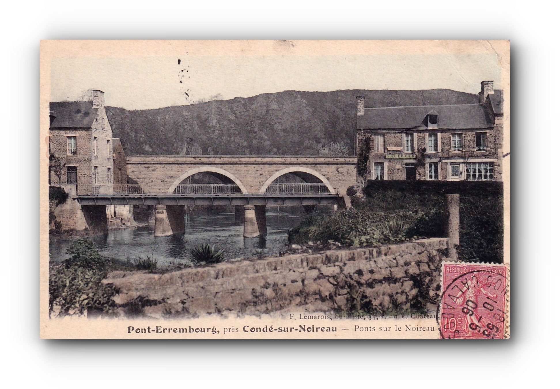 - Pont - Errembourg  - CONDÉ  - sur - NOIREAU - 10.05.1908 -  