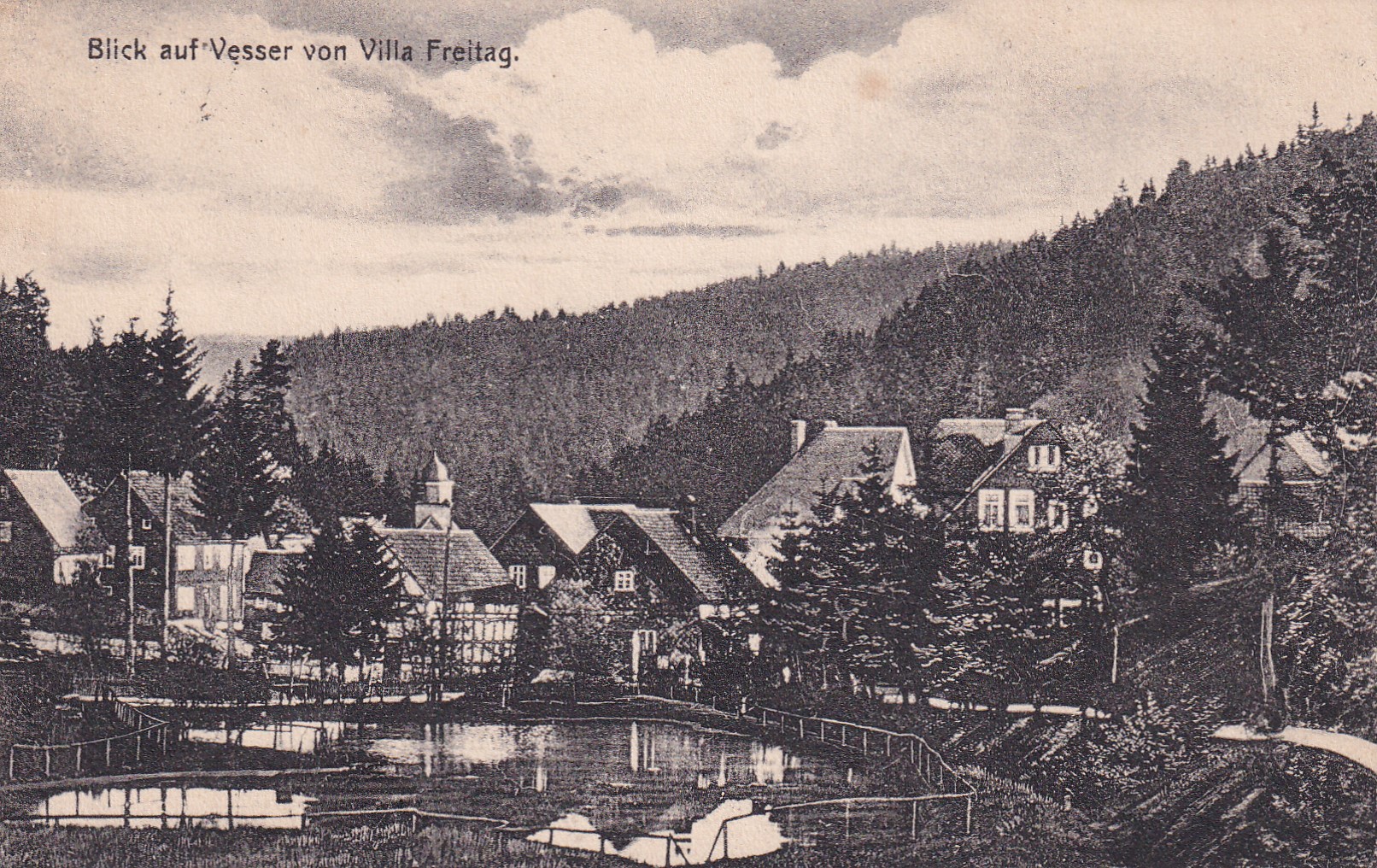 Blick auf VESSER von Villa Freitag - 01.05.1923